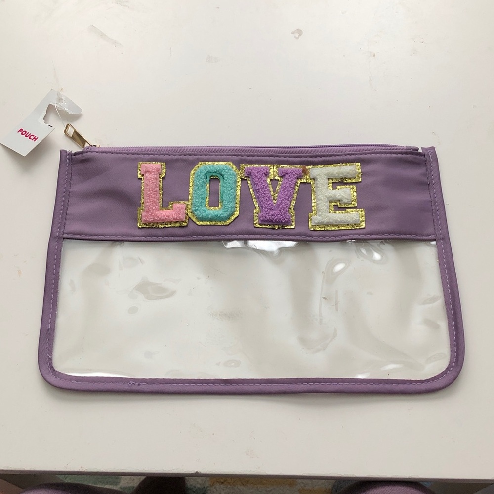 ๐ฅค Lavender 'LOVE' Cosmetic Pouch